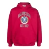 1917 Kuruluşlu Üniversite Logolu Baskılı Kapüşonlu Sweatshirt Geniş Kesim “Kırmızı” 675003TLV906163