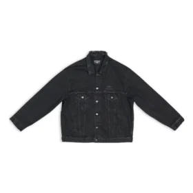 3B Sports Icon Denim Ceket Geniş Kesim “Siyah” 704298TBP471029