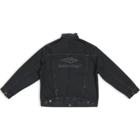 3B Sports Icon Denim Ceket Geniş Kesim “Siyah” 704298TBP471029