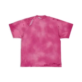 3B Sports Icon Onarılmış Oversized Tişört “Dark Fucshia” 704056TMVA50556