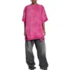 3B Sports Icon Onarılmış Oversized Tişört “Dark Fucshia” 704056TMVA50556