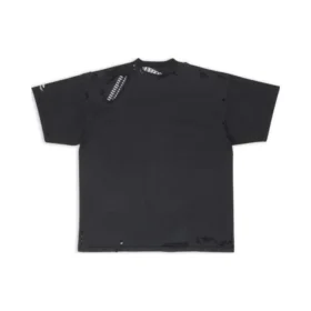 3B Sports Icon Onarılmış Oversized Tişört “Yıkanmış Siyah” 704056TMVA59034
