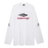3B Sports Icon Uzun Kollu Oversized Tişört “Beyaz Siyah Kırmızı” 720250TPVD79065