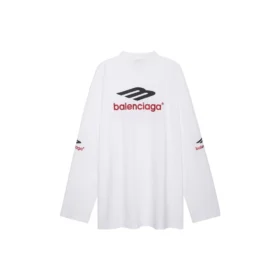 3B Sports Icon Uzun Kollu Oversized Tişört “Beyaz Siyah Kırmızı” 720250TPVD79065