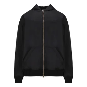 3B Sports Icon Yastıklı Fermuarlı Kapüşonlu Kapüşonlu Sweatshirt “Siyah” 698867TMO131000