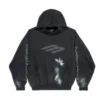 3B Stencil Kapüşonlu Sweatshirt Orta Kesim “Siyah” 767877TQVT71083