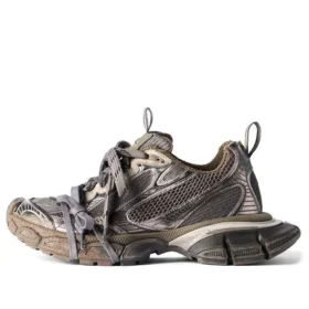 3XL Sneaker Eskitilmiş Sneaker’lar “Kahverengi File ve Poliüretan” 734734W3XL72200