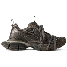3XL Sneaker Eskitilmiş Sneaker’lar “Kahverengi File ve Poliüretan” 734734W3XL72200