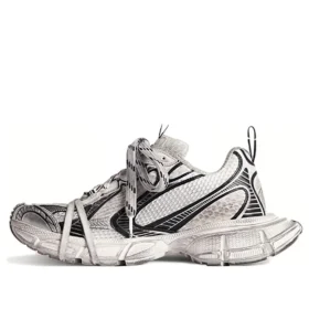 3XL Sneaker’lar “Beyaz ve Siyah File ve Poliüretan” 734731W3XL49710