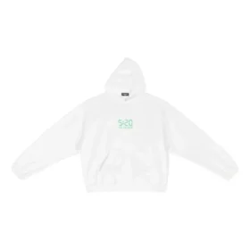 5:20 Grafik Kapüşonlu Sweatshirt “Beyaz Yeşil” 674986TMVL69164