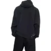 90/10 Geniş Kesim Kapüşonlu Sweatshirt “Yıkanmış Siyah” 674986TMVH41055