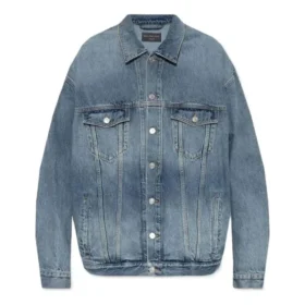 Ağartılmış Efektli Düğmeli Denim Ceket “Mavi” 724651THW254245