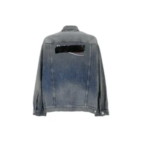Ağartılmış Efektli Düğmeli Denim Ceket “Mavi” 724651THW254245
