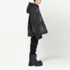 Ağartılmış Efektli Düğmeli Kapüşonlu Denim Ceket “Siyah” 724653TNW541129