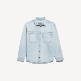 Açık mavi Denim uzun kollu gömlek