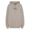 Alfabe Logolu Kapüşonlu Sweatshirt Gri Beyaz 641529TJVB19054