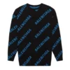 Allover Logo Crewneck Kazak “Siyah Mavi” 625970T31781165