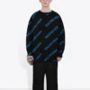 Allover Logo Crewneck Kazak “Siyah Mavi” 625970T31781165