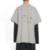 Arşiv Logoları Oversized Tişört “Açık Gri” 712398TNVQ71342