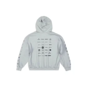 Arşiv Logolu Kapüşonlu Sweatshirt “Açık Gri” 726241TNVQ81342