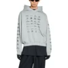 Arşiv Logolu Kapüşonlu Sweatshirt “Açık Gri” 726241TNVQ81342