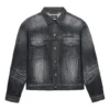 Arka Logolu Denim Ceket, Geniş Kesim “Fake Wash Black” 620728TIW435720
