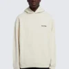 Arka Logolu Kapüşonlu Sweatshirt Normal Kesim “Off White” 600583TMVF5-9069