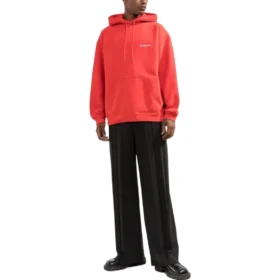 Arka Logolu Kapüşonlu Sweatshirt Normal Kesim “Parlak Kırmızı” 600583TMVF53168