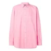 Arka Logolu Pamuklu Poplin Gömlek “Pink” 556878TEM095630