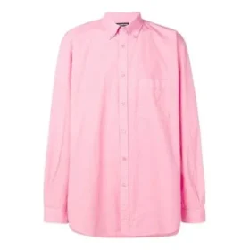 Arka Logolu Pamuklu Poplin Gömlek “Pink” 556878TEM095630