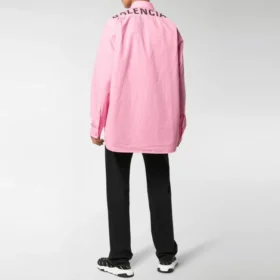 Arka Logolu Pamuklu Poplin Gömlek “Pink” 556878TEM095630