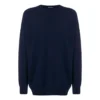 Arka Logolu, Yuvarlak Yakalı, Örme Kaşmir Sweatshirt “Navy” 583111T40924140