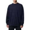 Arka Logolu, Yuvarlak Yakalı, Örme Kaşmir Sweatshirt “Navy” 583111T40924140
