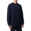 Arka Logolu, Yuvarlak Yakalı, Örme Kaşmir Sweatshirt “Navy” 583111T40924140