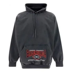 B Authentic Vintage Jersey Oversized Kapüşonlu Sweatshirt “Yıkanmış Siyah” 697879TMVB11000