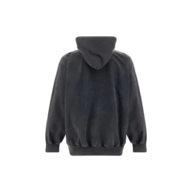 B Authentic Vintage Jersey Oversized Kapüşonlu Sweatshirt “Yıkanmış Siyah” 697879TMVB11000