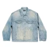 Bal Diagonal Allover Oversized Ceket “Açık Mavi Japon Halka Denim” 773616TPW534868