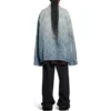 Bal Diagonal Allover Oversized Ceket “Açık Mavi Japon Halka Denim” 773616TPW534868