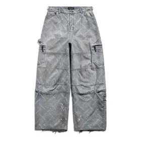 Bal Diyagonal Desenli Cargo Pantolon “Açık Mavi” 767971TDW144979