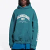 Balenciaga Geniş Kesim Kapüşonlu Sweatshirt “İndigo” 674986TLVJ24480