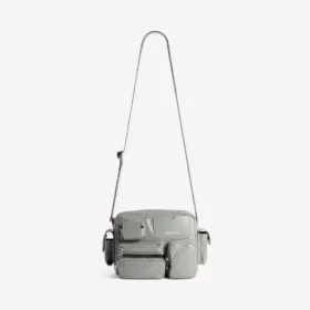 Balenciaga grisi erkekler için süper işlevsel kamera çantası