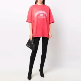 Balenciaga Tişört Orta Kesim “Pembe” 612966TLVJ16441