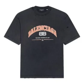 Balenciaga Tişört Orta Kesim “Siyah” 612966TLVJ11074