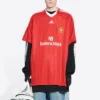 Balenciaga x adidas Futbol Tişörtü Oversized “Kırmızı” 723663TNV136400