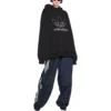 Balenciaga x adidas Logo Oversized Kapüşonlu Sweatshirt “Siyah Beyaz” 712396TNVA91070