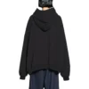 Balenciaga x adidas Logo Oversized Kapüşonlu Sweatshirt “Siyah Beyaz” 712396TNVA91070