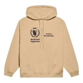Balenciaga x Dünya Gıda Programı Orta Kesim Kapüşonlu Sweatshirt “Bej” 600583TJVK49605 Balenciaga x Dünya Gıda Programı Orta Kesim Kapüşonlu Sweatshirt “Bej” 600583TJVK49605