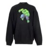 Balenciaga x Marvel Hulk Desenli Geniş Kesim Bisiklet Yaka Pamuklu Sweatshirt “Siyah” 671125TLV581000