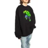 Balenciaga x Marvel Hulk Desenli Geniş Kesim Bisiklet Yaka Pamuklu Sweatshirt “Siyah” 671125TLV581000