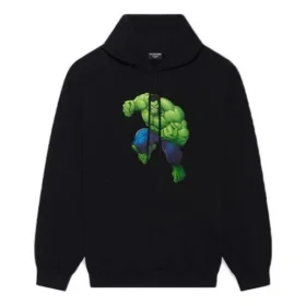 Balenciaga x Marvel Hulk Kapüşonlu Sweatshirt Orta Kesim “Siyah” 600583TLV581000